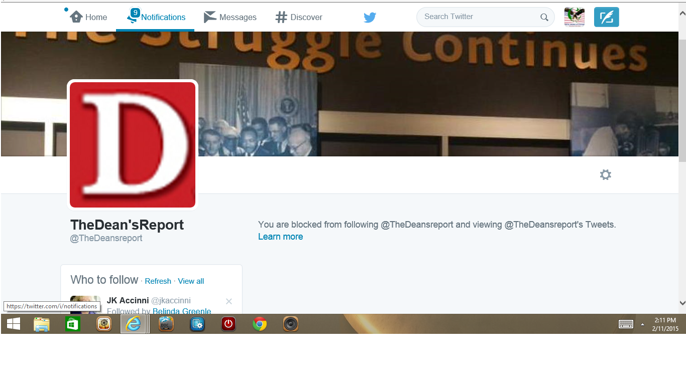 Deans Report blocks me