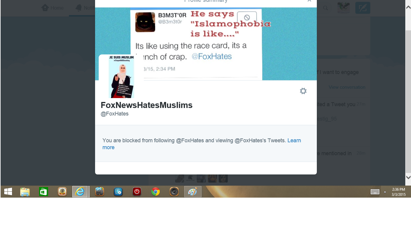 Blocked by FoxnewshatesMuslims