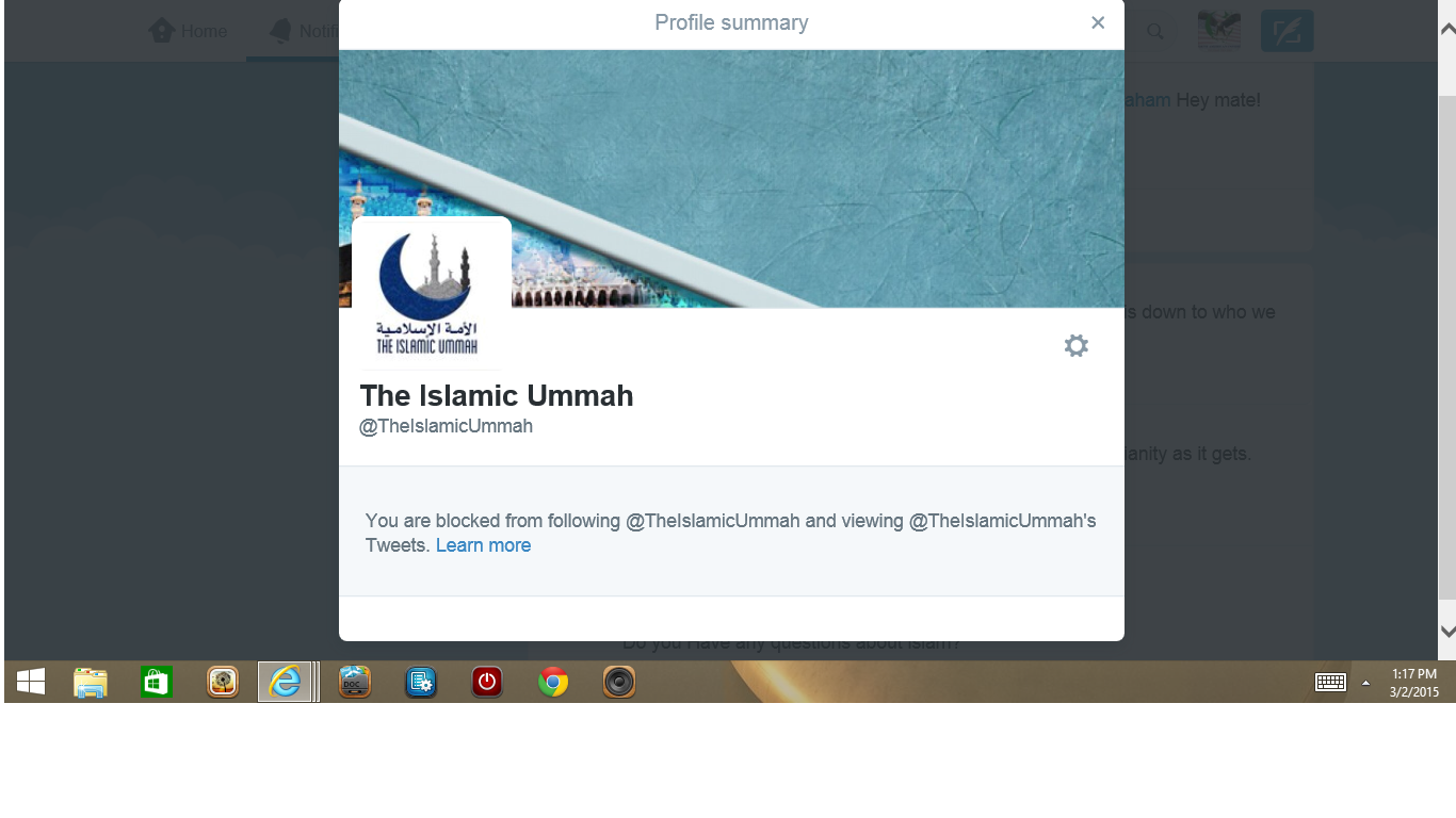 Blocked by Islamic Ummah