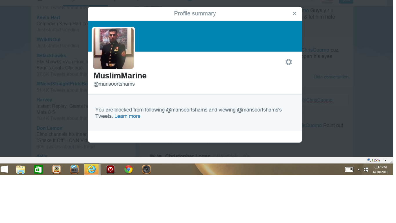 Blocked by 4 Muslim Marine